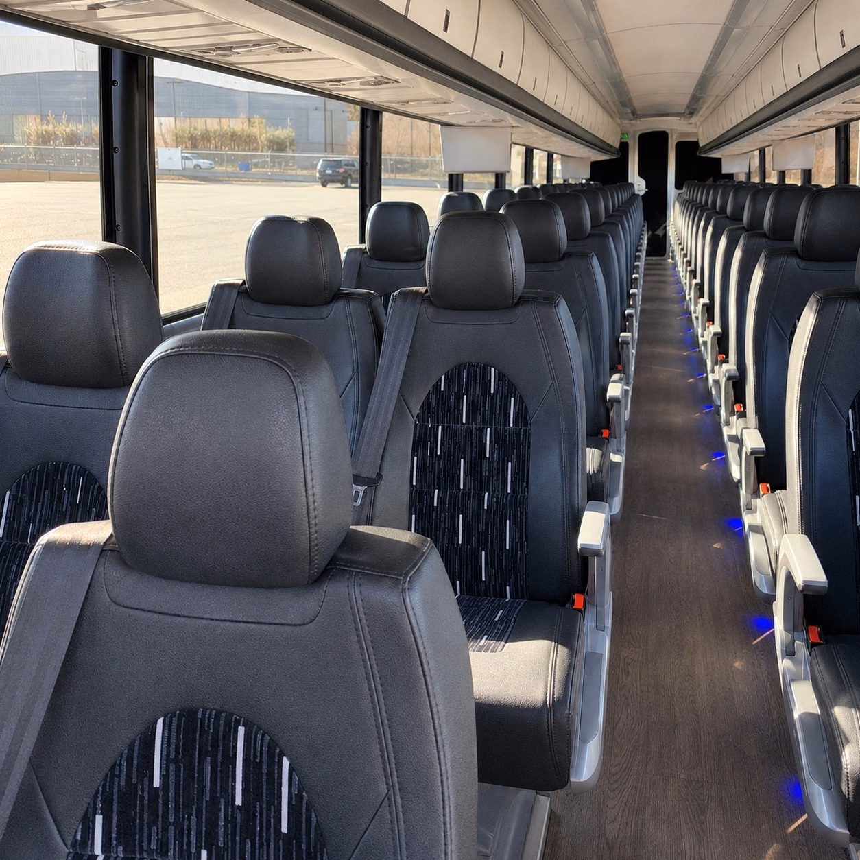 56 passenger charter bus interior